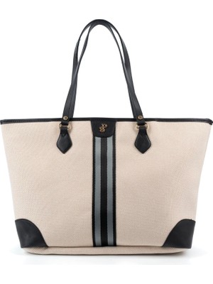 Silver & Polo Bej - Siyah SP1169 Kadın Omuz Çantası