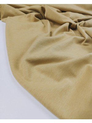 Kumaş Parça Sütlü Kahve Renkte Süprem Penye En: 140 cm