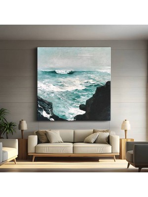 Winslow Homer Cannon Rock Deniz Kayalığı Kanvas Tablo Duvar Tablosu Dekoratif Ressam Tablosu