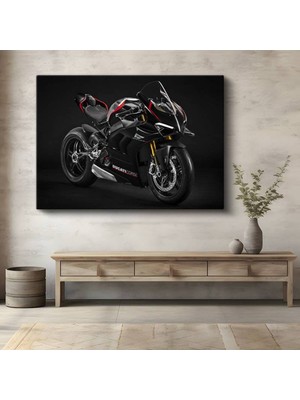 Ducati Panigale V4 Italyan Kanvas Tablo Bologna Yarış Motosikleti Superbike Tablo