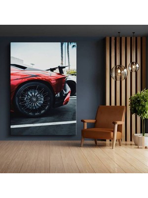Lamborghini Aventador Jant Detayı Kanvas Tablo Italyan Süper Otomobil Boğa Tablo