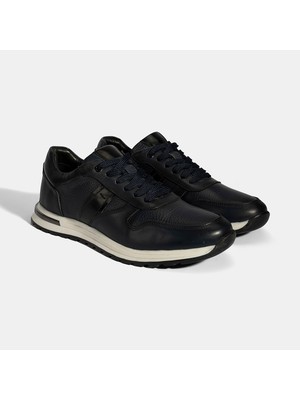 Desa Erkek Lacivert Bağcıklı Deri Sneaker