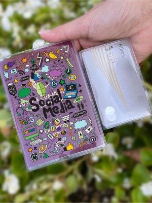 Nurdic Social Media Desenli Universal Şeffaf Pasaport Kılıfı Model Tüm Ülke Pasaportlarına Uygun