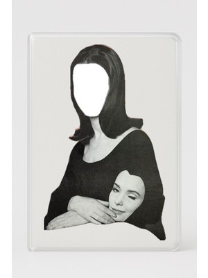 Nurdic Şeffaf Pasaport Kılıfı Kalın Mikron Kart Bölmeli Desenli Pasaport Kabı - Collage