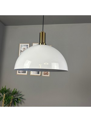 Bamyum Linate Beyaz Eskitme Fener Başlık Avize Tekli Sarkıt Salon Kuaför Dekoratif Aydınlatma