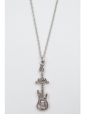 IDR Amon Amarth Elektro Gitar Gümüş Kaplama Düz Zincir Kolye
