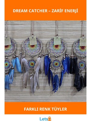 Letsii Rüya Kapanı Renkli Tüyler ile Huzur Veren Dekoratif Aksesuar