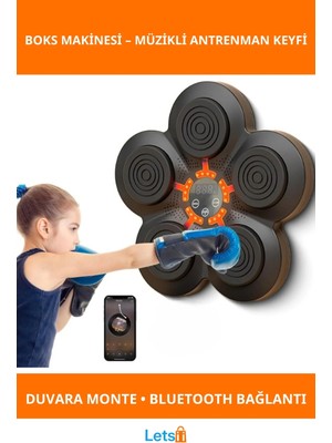 Letsii Duvara Monte Müzikli Boks Makinesi Bluetooth LED Ekran