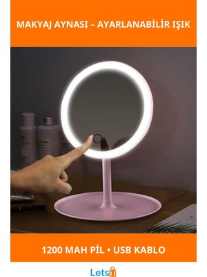 Letsii Dokunmatik Parlaklık Ayarlı Makyaj Aynası 18 cm