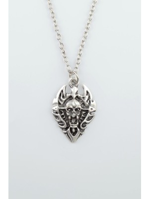 IDR Diablo - Şeytan - Kalkan Gümüş Kaplama Düz Zincir Kolye