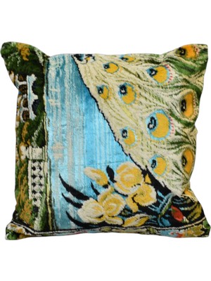 Kilim Antik Kadife Kilim Kırlent Yastık Kılıfı 0253 - Yeni - Çok Renkli