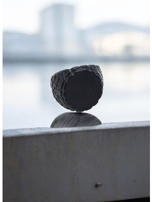 Renery Mat Siyah Ayarlanabilir Yüzük Soyulmaz Kararmaz Şovalye Yüzük