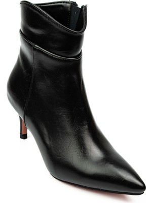 Babalı 3848 Moda Arena Siyah Ince Topuk Kadın Bot