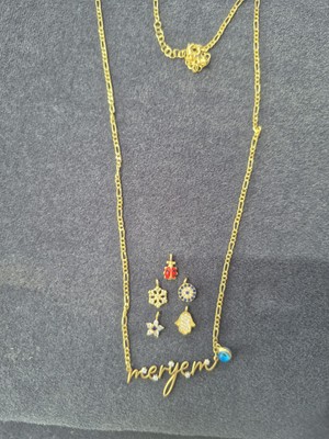 Flamingo Jewelery 925 Ayar Papatya Silver Figaro Imza Taşlı Kolye<rose,gold,rodaj>özel Kolye>