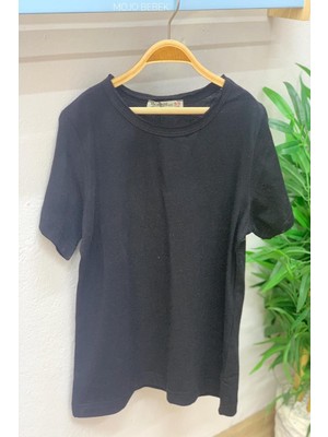 Woorage Unisex Çocuk Basic Kısa Kol T-shirt 5203 Siyah