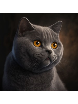 GülsenArt British Kedi Hd Baskı Kanvas Tablo Hd Dijital Baskı Kare Kanvas Tablo Dekoratif