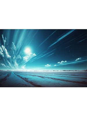 Mavıi Gökyüzü ve Bulut Manzaralı Hd Baskı Kanvas Tablo Hd Dijital Baskı Yatay Kanvas Tablo 412