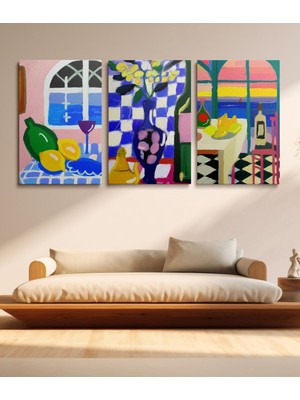 GülsenArt 3'lü Set Kanvas Duvar Tablosu Hd Dijital Baskı Dikey Canvas Tablo Boho Klasik Modern Eu 227