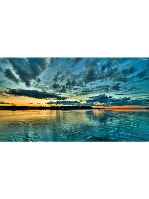 Deniz ve Gökyüzü Hd Dijital Baskı Yatay Panoramik Kanvas Tablo Dekor Tablo