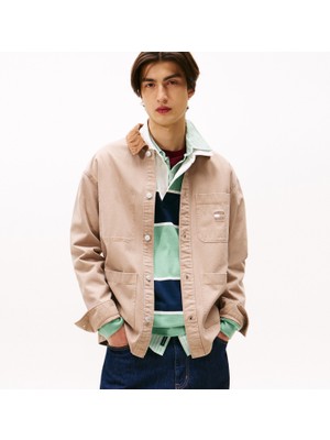 Tommy Hilfiger Oversized Fit Corduroy Collar Erkek Pembe Ceket.afe