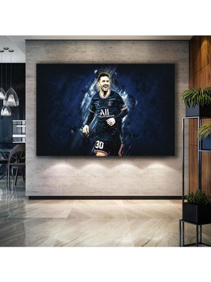 Lionel Messi Psg Paris Saint Germain Futbol Football Player Yatay Hd Baskı Kanvas Tablo