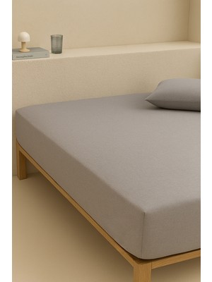 Nart Home Tek Kişilik Pamuklu Lastikli Çarşaf Açık Gri 100X200