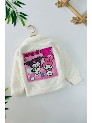 Miniğimin Cicileri Peluş Krm Kız Çocuk hırka - Krem