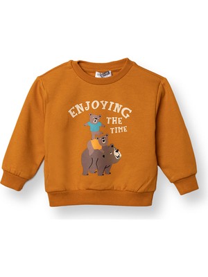 Hellobaby Erkek Bebek Sweatshirt Şardonlu Iki Iplik Uzun Kol