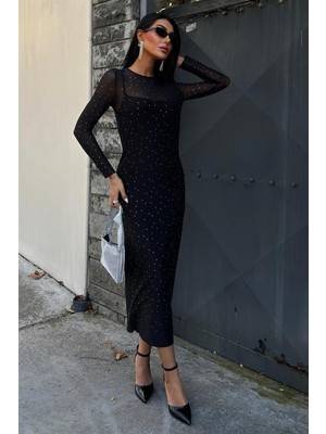 Hariqa Taş Işlemeli Premium Tül Elbise 2829