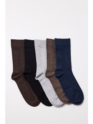 5'li Paket Erkek Soket Çorap Çok Renkli