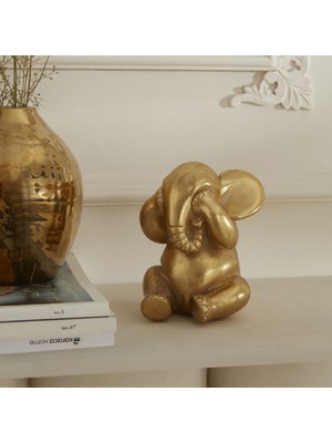Karaca Home Elephant Biblo Gold 9X9X12 cm