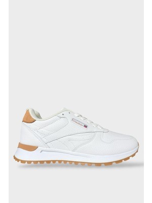 Liger Unisex Ortopedik Günlük Yürüyüş Koşu Sneaker Spor Ayakkabı Beyaz - Taba