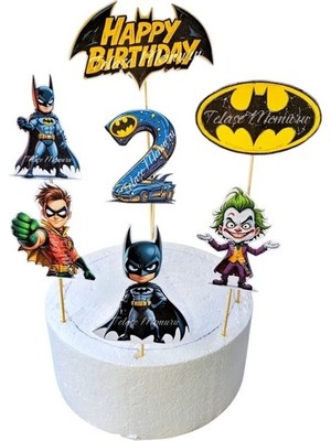 Telaşe Memuru 2 Yaş Batman Doğum Günü Pasta Süsü - Batman (Yarasa Adam) Pasta Süsü ve Doğum Günü Konsepti