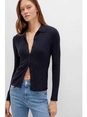 Mavi Yün Karışımlı Lacivert Triko Polo 1710838-70489