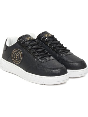 Versace Kadın Meyssa Dis. 12 Dokulu Altın Rengi Yazı Logolu Sneaker - Siyah