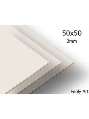 Feoly Art 3 mm 50X50 Mdf Plaka (2 Adet) - Hobi, Maket, Ahşap El Sanatları Için Uygun (2`li Paket)