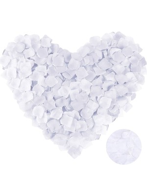 Moda Juan Beyaz Renk Gül Yaprağı Şekilli Konfeti 10 Paket 1000 Adet