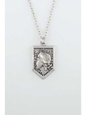 IDR Anime Attack On Titan Sina Gümüş Kaplama Düz Zincir Kolye