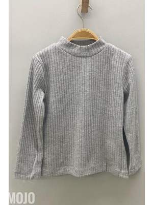 Mojo Bebek Mojo Kız Çocuk 2-8 Yaş Yarım Balıkçı Triko Body 218282 Gri