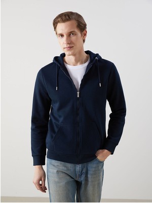 LC Waikiki Yeni Sezon Kapüşonlu Uzun Kollu Erkek Fermuarlı SWEATSHIRT_8684684375597