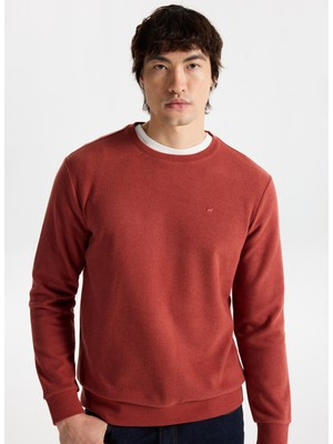 Mustang Bisiklet Yaka Kiremit Erkek Sweatshırt M4WM-SWT-1559