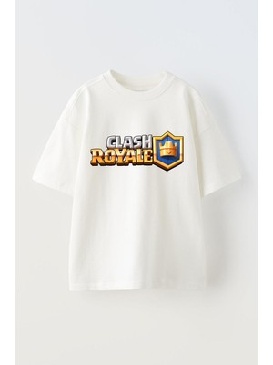 Anetos 1 Baskılı Ünisex Pamuk Beyaz Oversize T Shirt