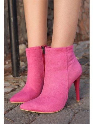 Moda Juan Blan Fuşya Süet Topuklu Bot