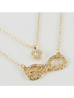 Fantastik Store Aşkım Yazılı Sonsuzluk Figürlü Yeni Sezon Ikili Kolye