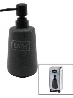 MiraLive Uzun Antrasit Gri - Mat Desen Seramik Sıvı Sabunluk (K95)