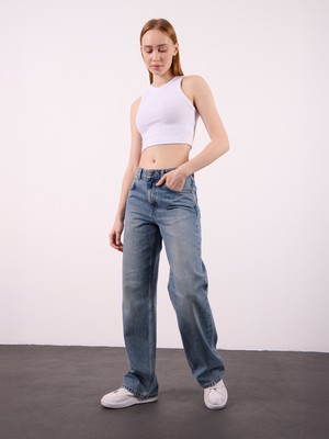 JUST UNIQUE DENIM J.U.D Lopez 1003 Normal Bel Açık Mavi Comfort Straight Jeans Kadın