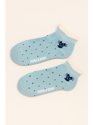 Katia & Bony Çocuk Puantiyeli Step Çorap Mavi
