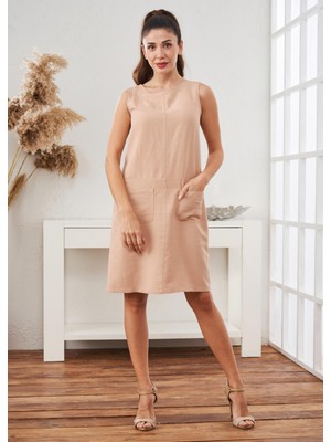 Relax Mode Kadın Keten Elbise - 45367