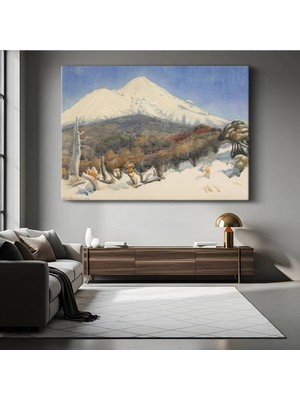 GülsenArt Edward Theodore Compton Kar Kaplı Dağ Manzarası Kanvas Tablo Duvar Tablosu Dekoratif Ressam Tablosu