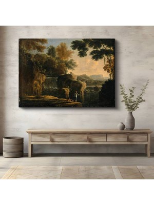 Claude Lorrain Pastoral Kırsal Manzara Kanvas Tablo Duvar Tablosu Dekoratif Ressam Tablosu